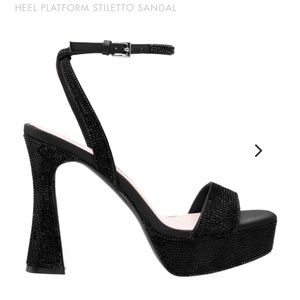 Black rhinestone platform heels